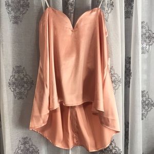 Satin strapless top